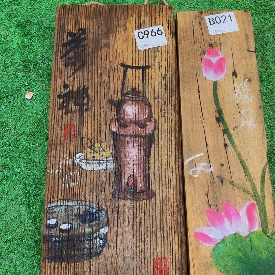 ****爾风化老门板丙烯画