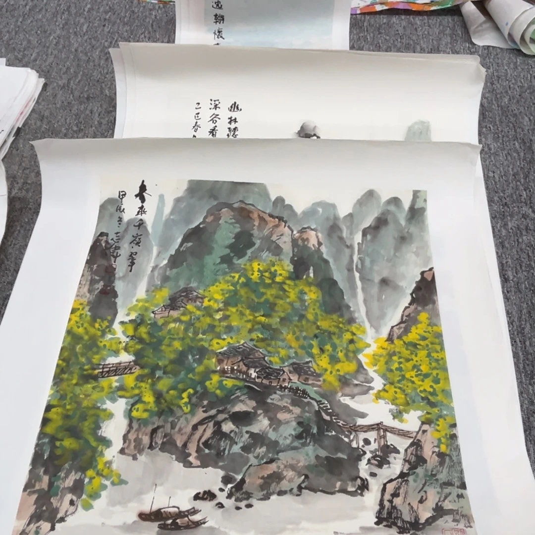 国画绘画作品多次