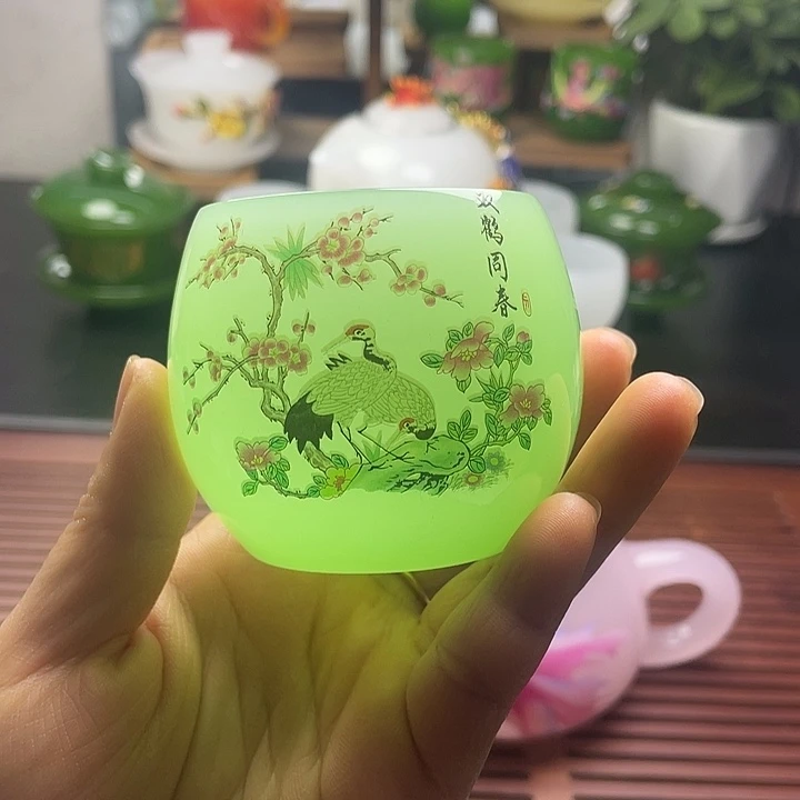 琉璃手工艺品玉瓷琉璃功德杯