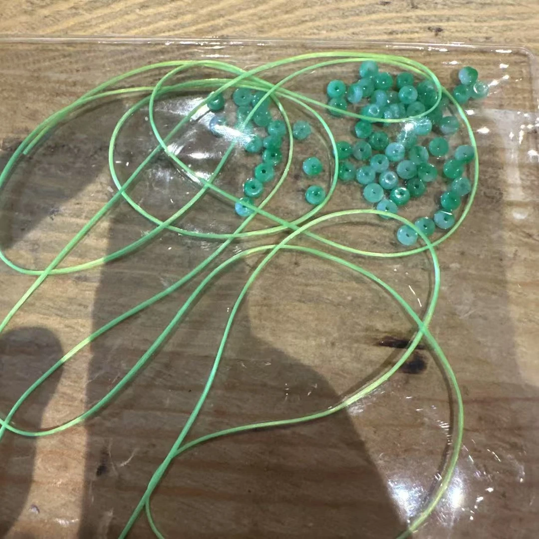 缅a天然翡翠算盘珠