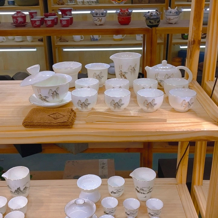 【不止】羊脂玉瓷茶具套装