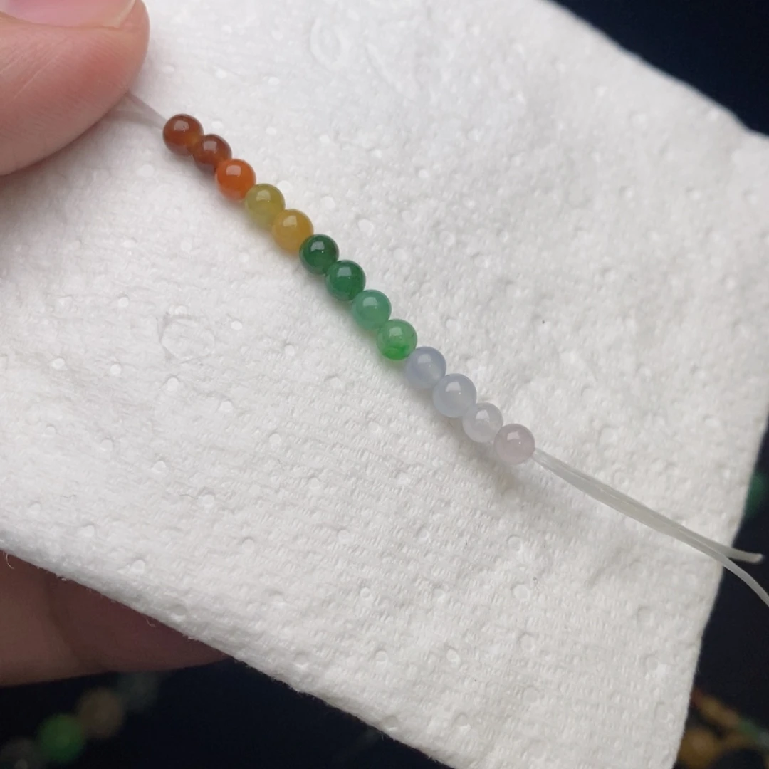 翡翠散珠七彩阳光戒圈