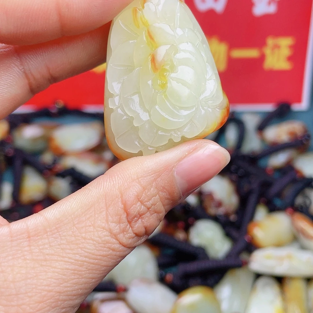 和田玉颈饰银S925镶嵌