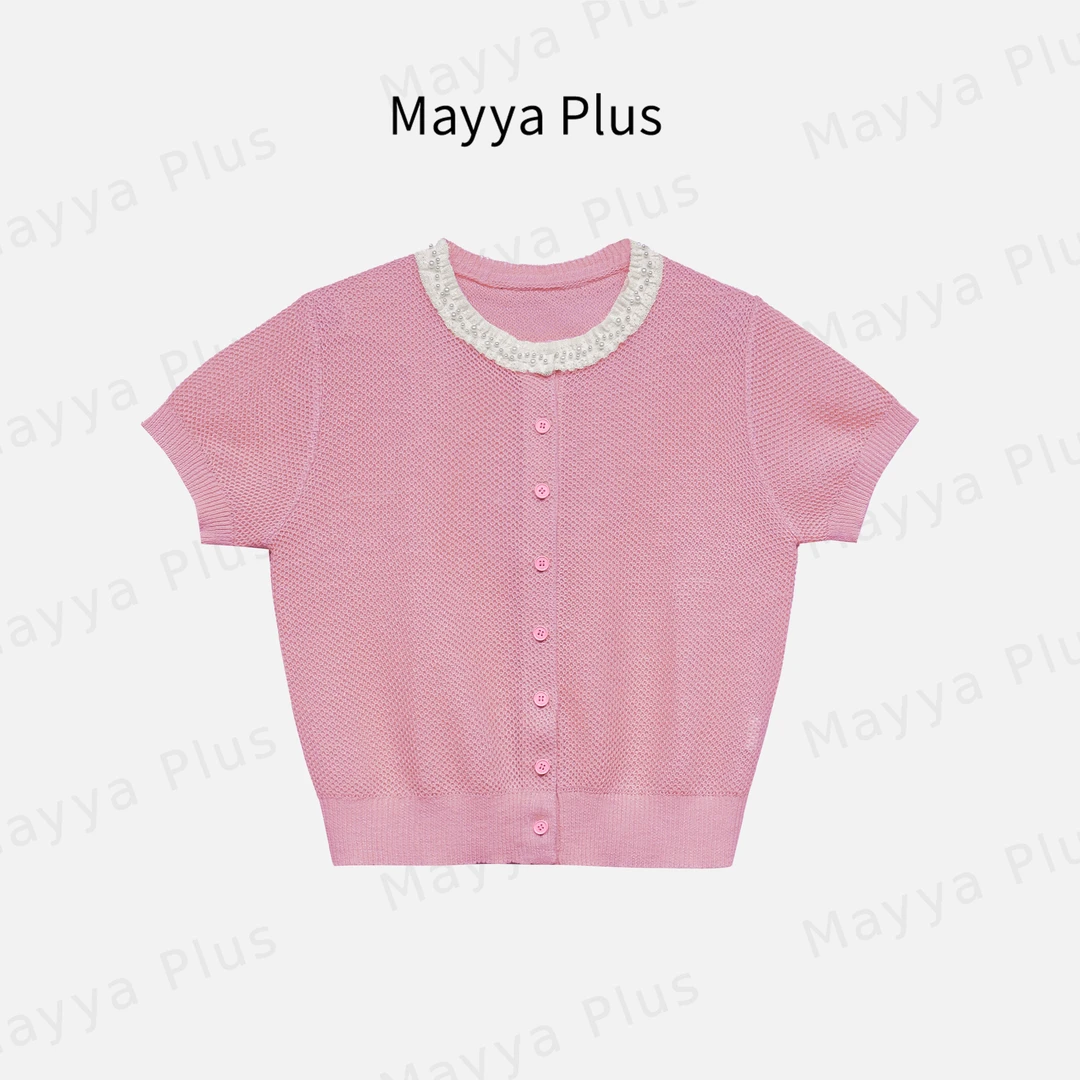 【海派千金】Mayya Plus麦芽定制轻奢气质欧若风针织开衫32526016