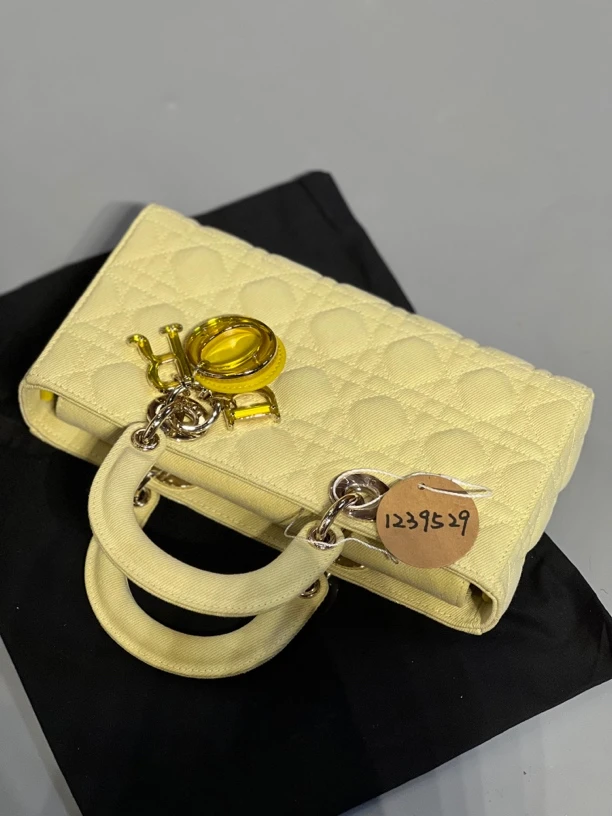 95新 DIOR/迪奥 夏七中古/黄牛仔横版戴妃/单肩包1239529