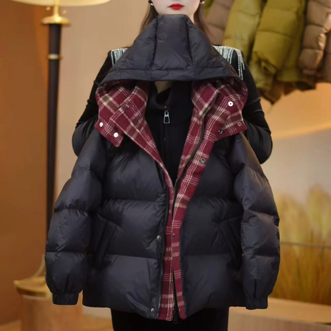 【现货】亲子90白鸭绒加厚羽绒服男童亲子防寒连帽羽绒服YG6612