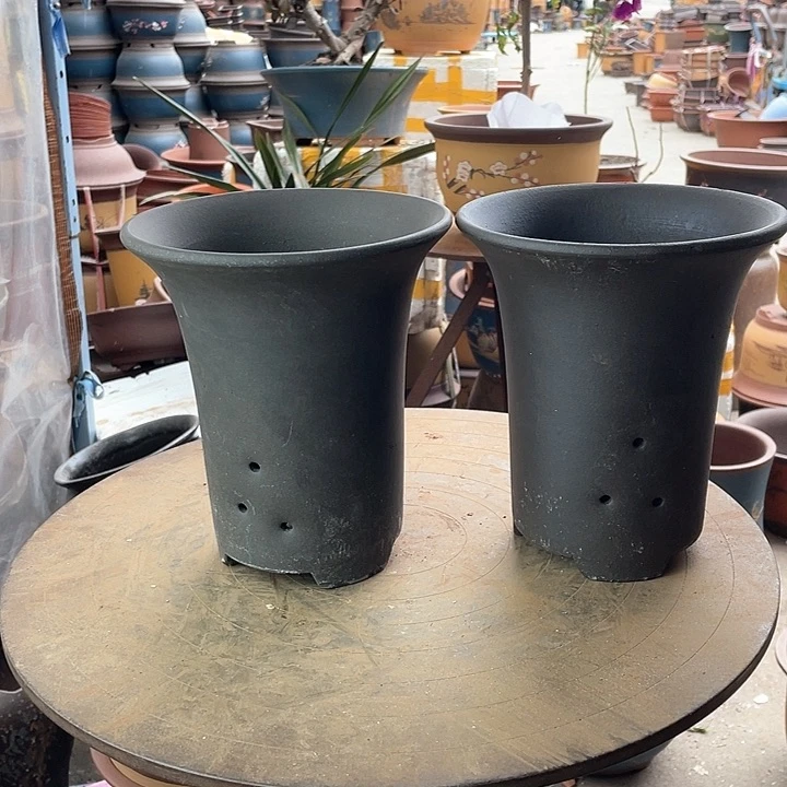 紫砂素面兰花盆18:18华哦