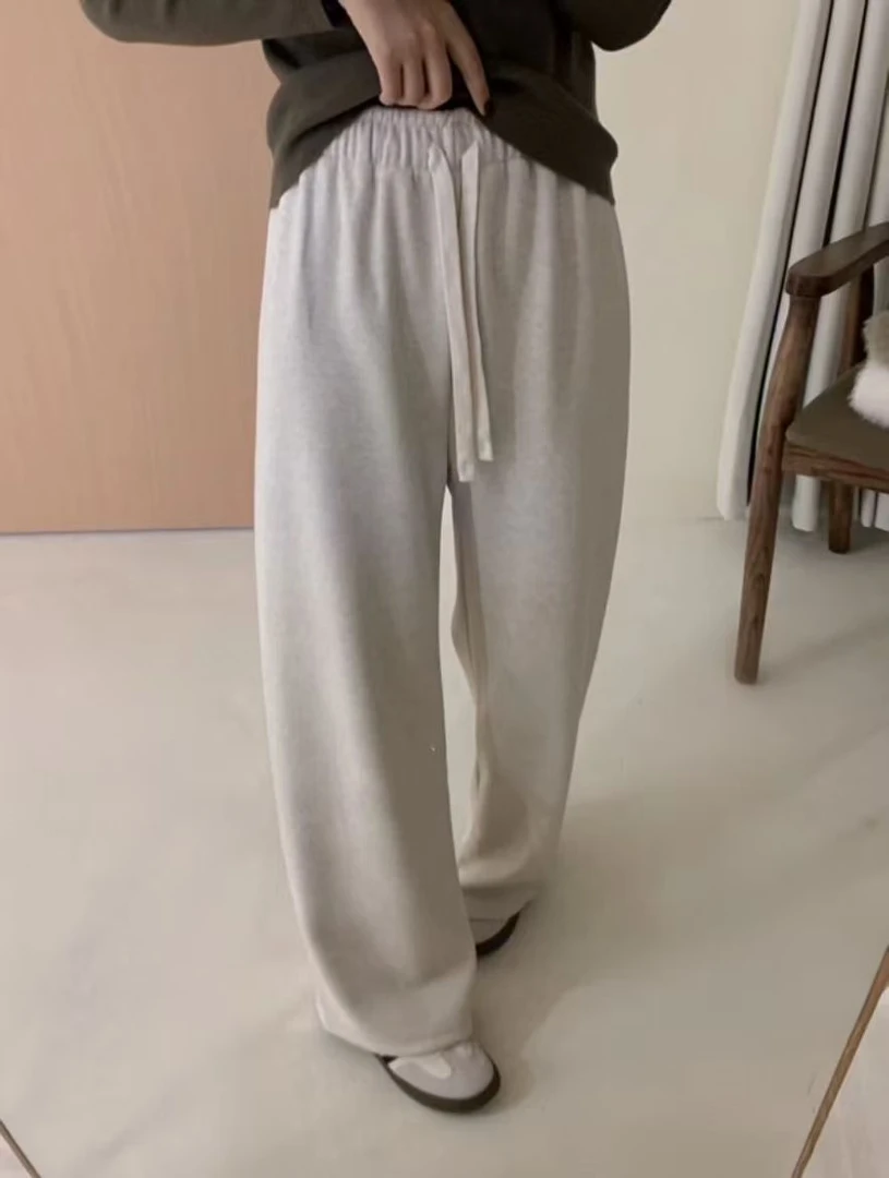 527慵懒百搭休闲裤宽松直筒裤显瘦垂感阔腿裤软糯舒适