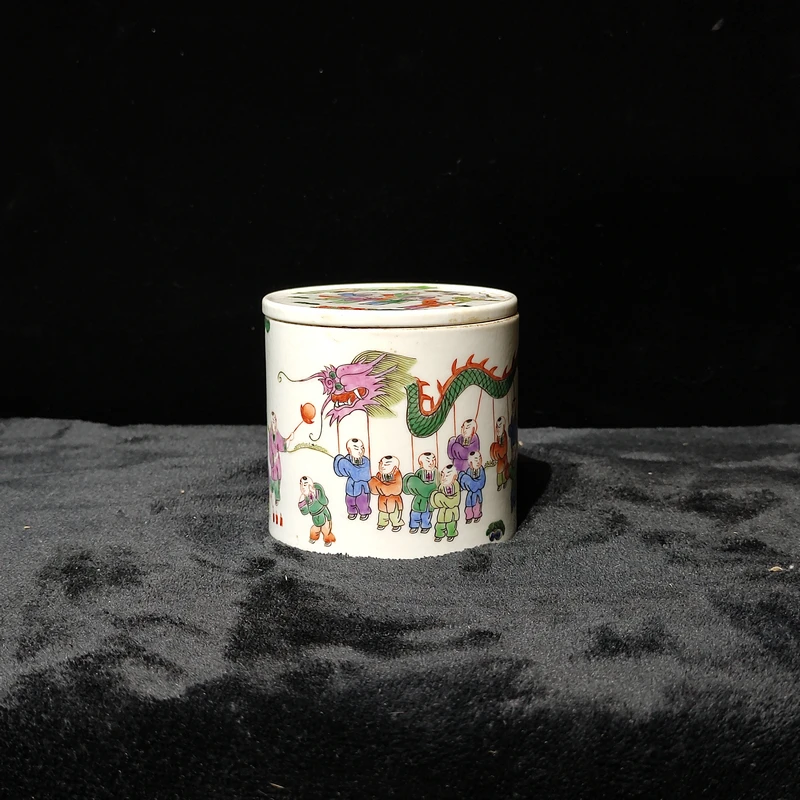 【闪购商品】Ii1清同治 粉彩人物百子图茶叶盖罐