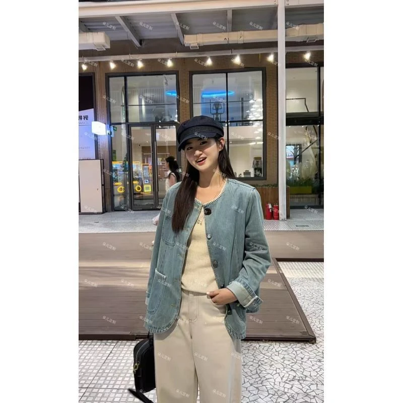 朵儿定制 【艺术家】特种机绣小香风牛仔外套 KC04