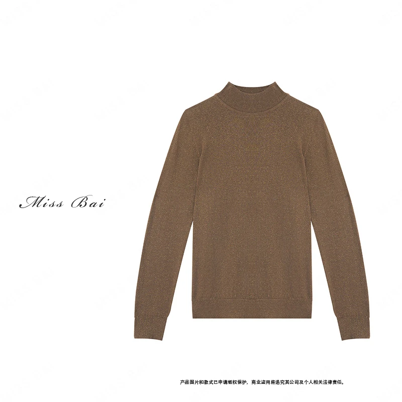 PAMIR-【繁星】秋冬新款女半高领休闲百搭羊毛针织衫PM110