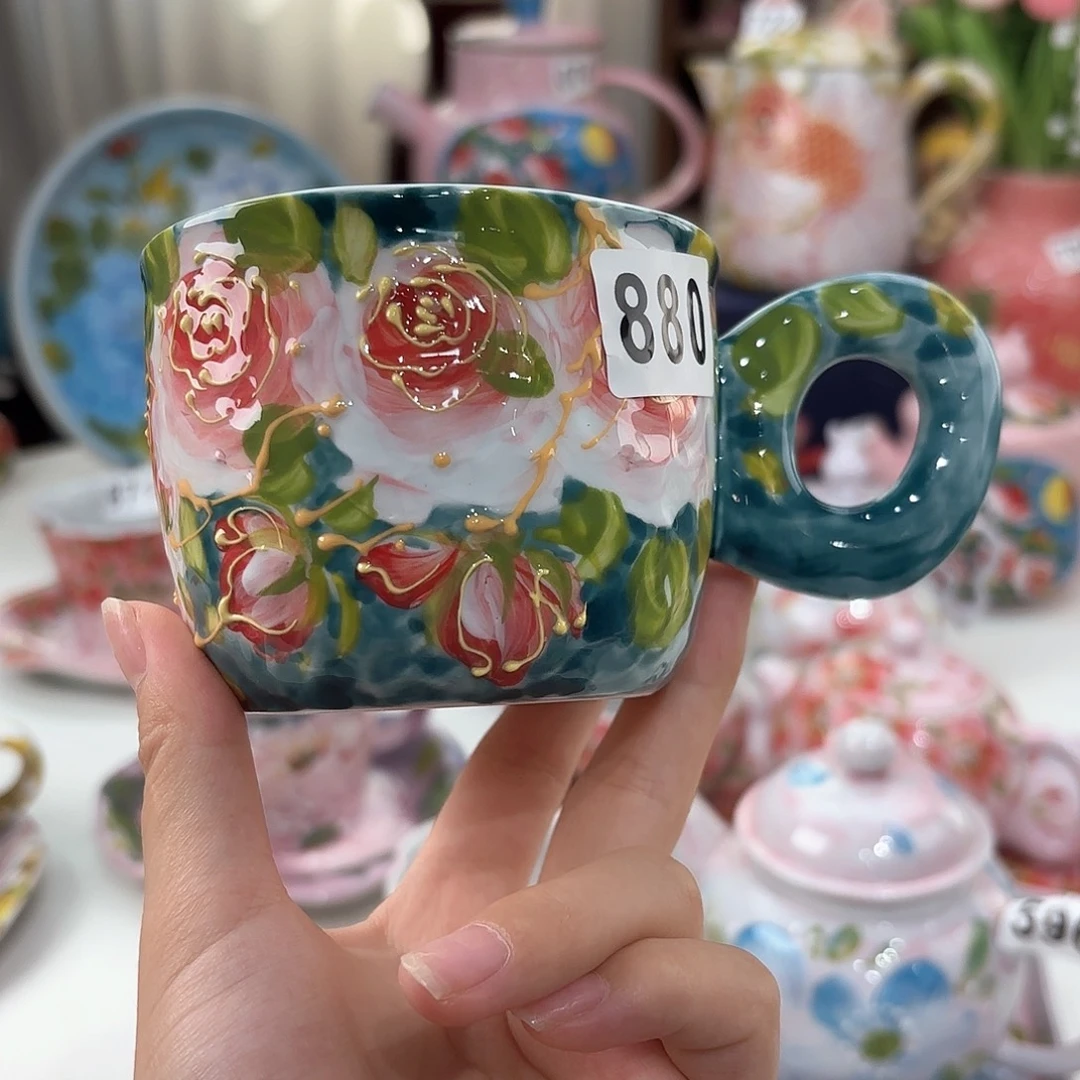 景德镇手绘高温釉下彩陶瓷茶具