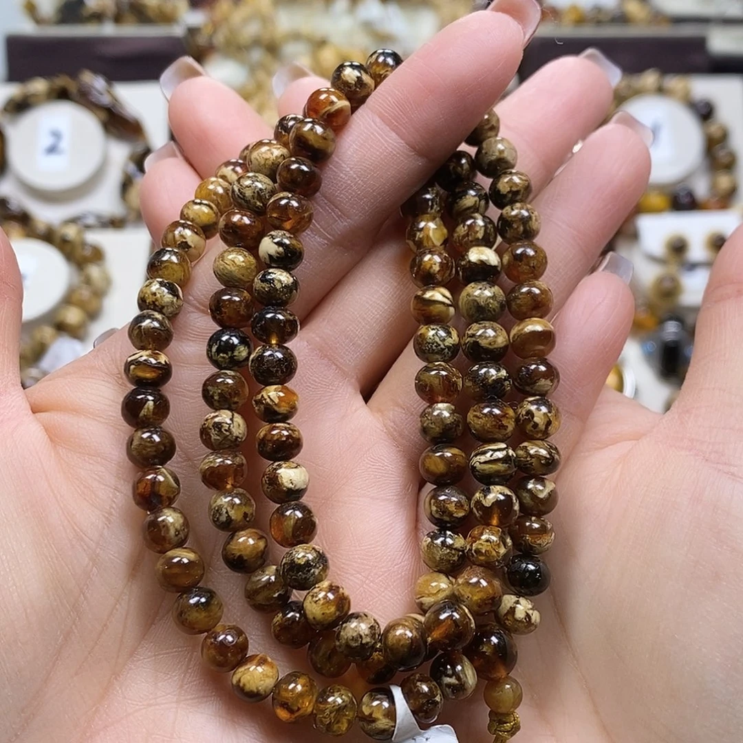 琥珀未镶嵌裸石白花溶洞6.5+福利