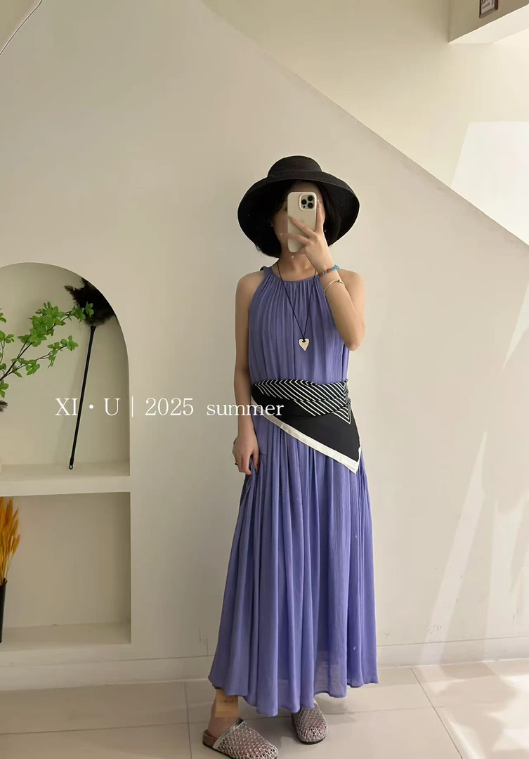 浪漫紫色森系连衣裙高包容性显白色系