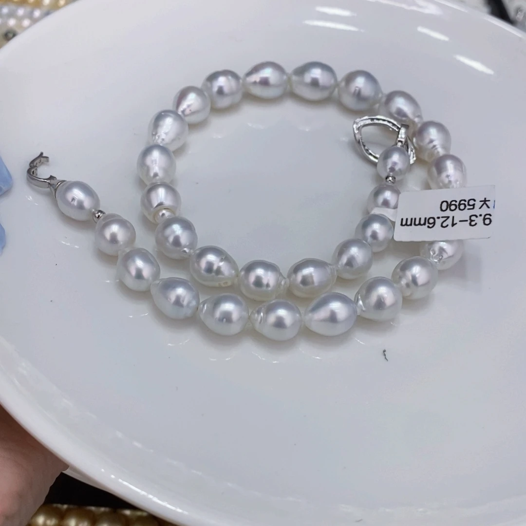 海水珍珠颈饰未镶嵌菘****d澳白项链9.3-12.6兰