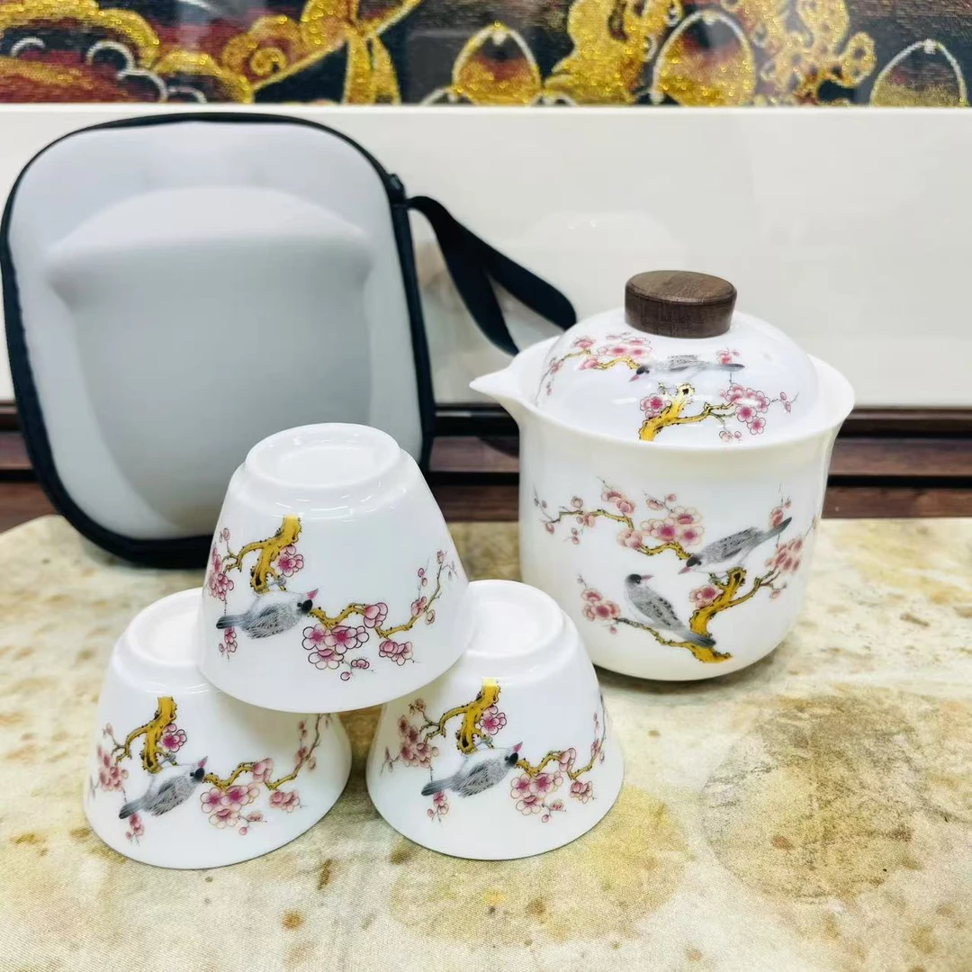 833-白瓷喜上眉梢旅行套（79）