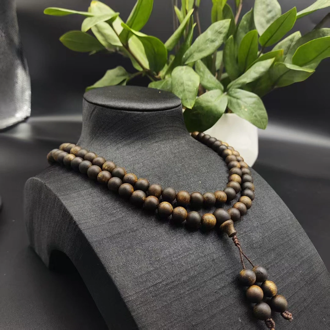 顺化黑油老料沉香珠链DBZ091