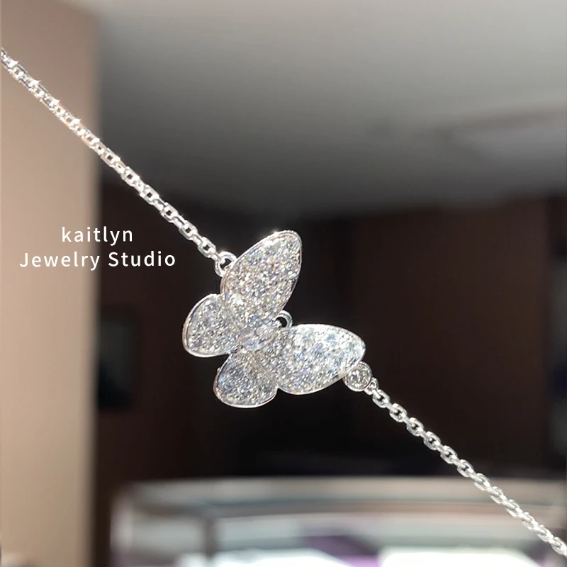 实验室培育钻石【高定制】蝴蝶项链18K金镶嵌