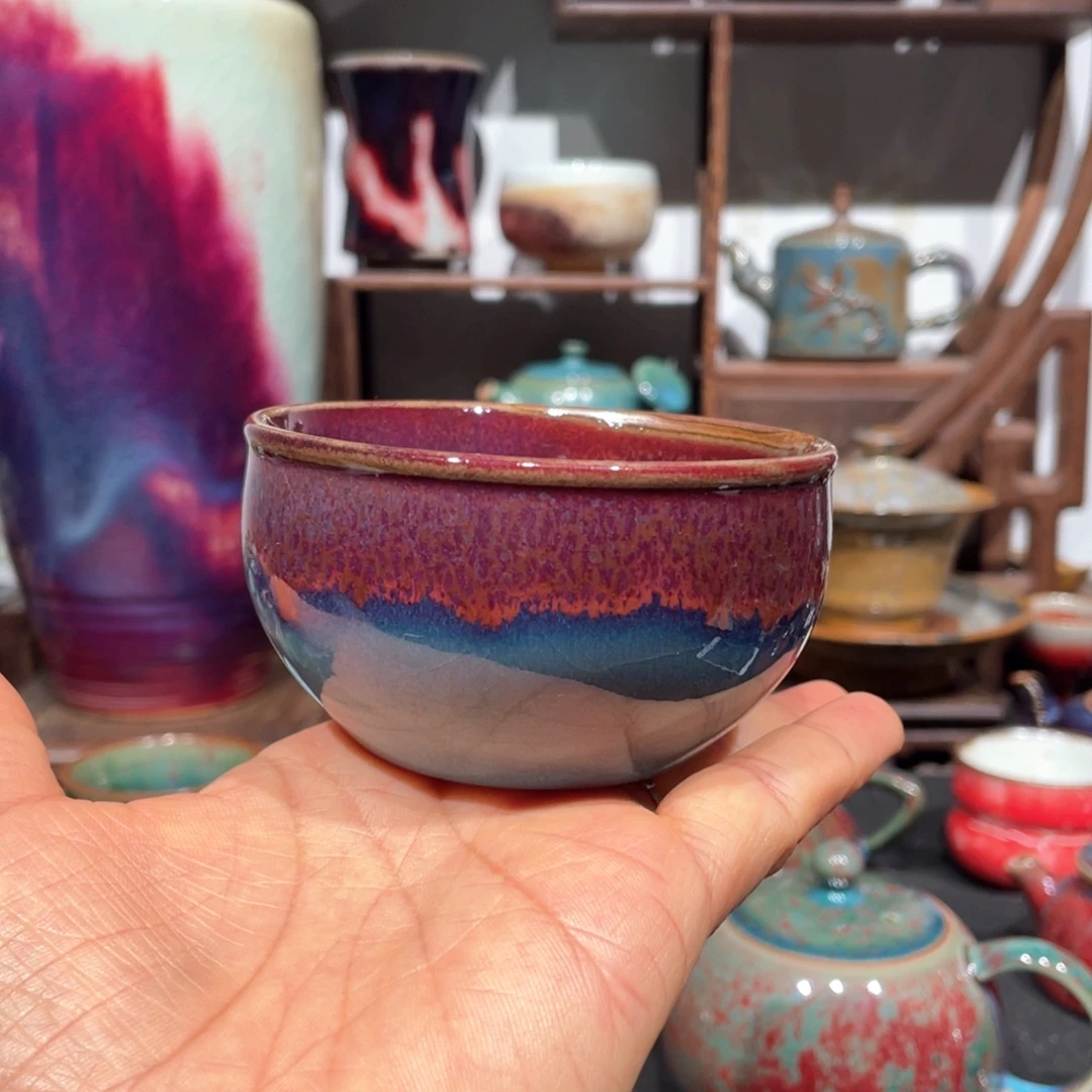 中国神后钧瓷茶器微瑕