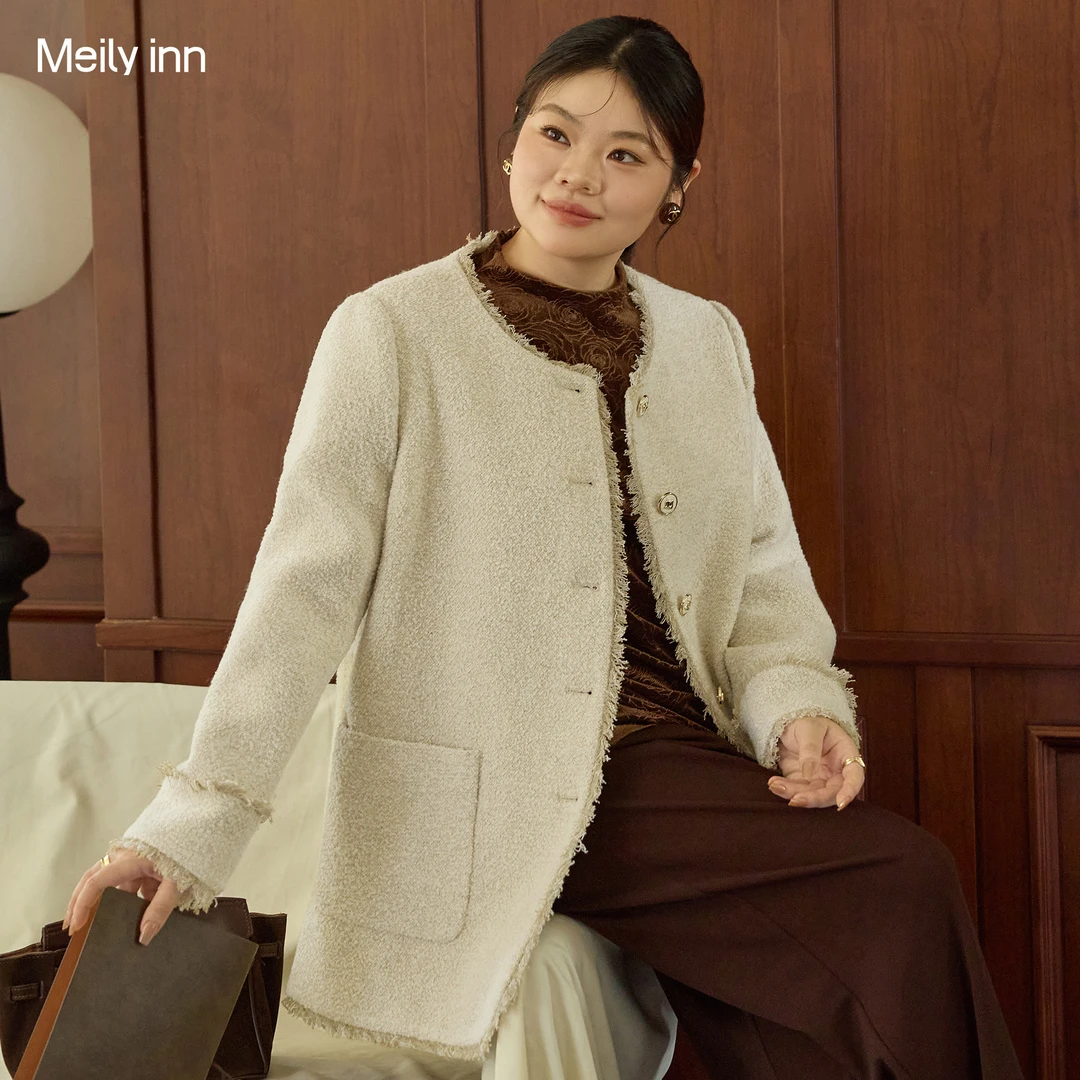 美丽客栈法式小香风大码女装外套胖mm200斤显瘦秋冬高级感上衣女