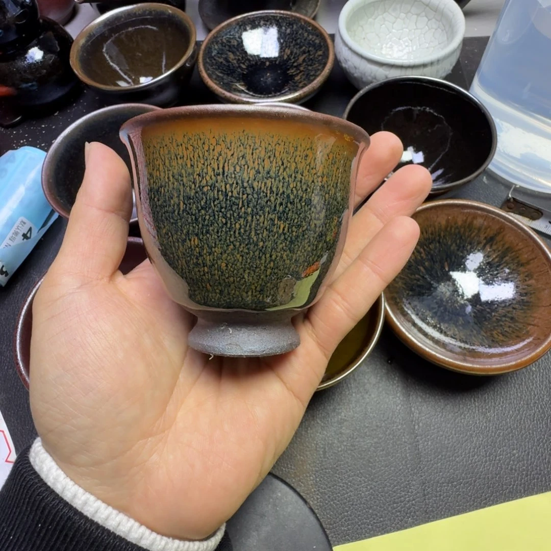 灵***溪摆件古时茶器建窑建盏85