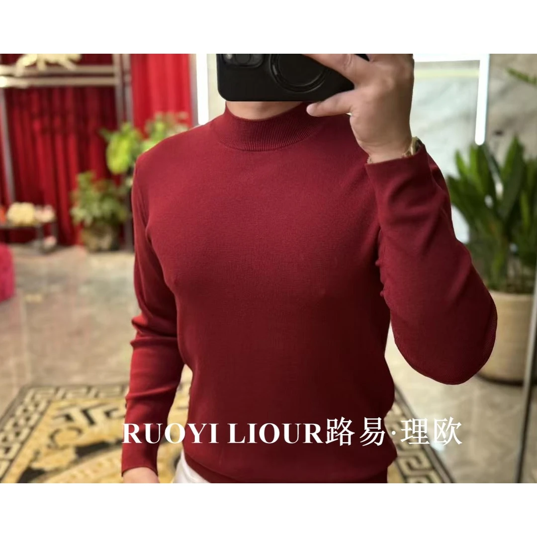 【路易理欧】欧货时尚纯色圆领秋冬高奢休闲时尚针织衫0655