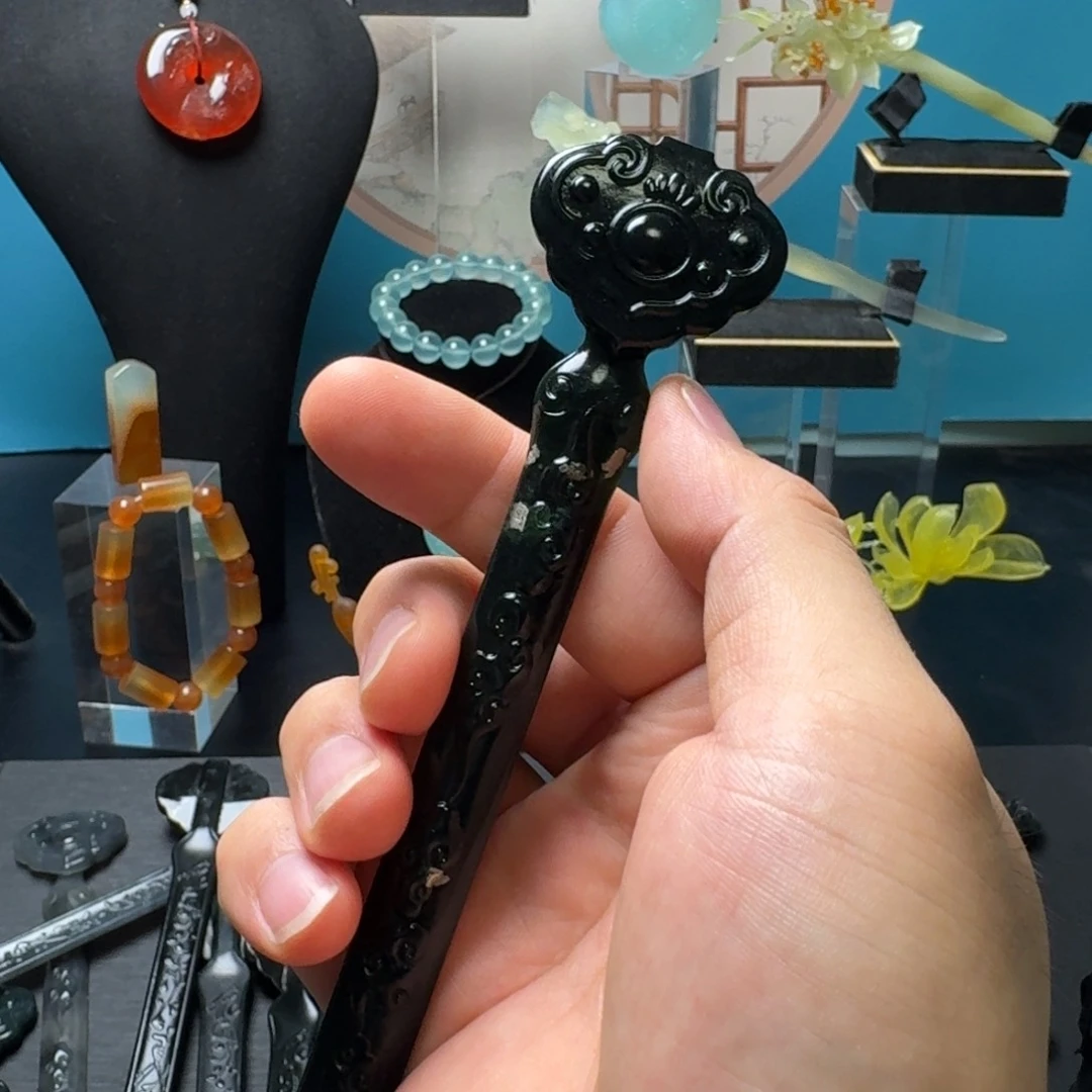 蛇纹石玉未镶嵌发饰