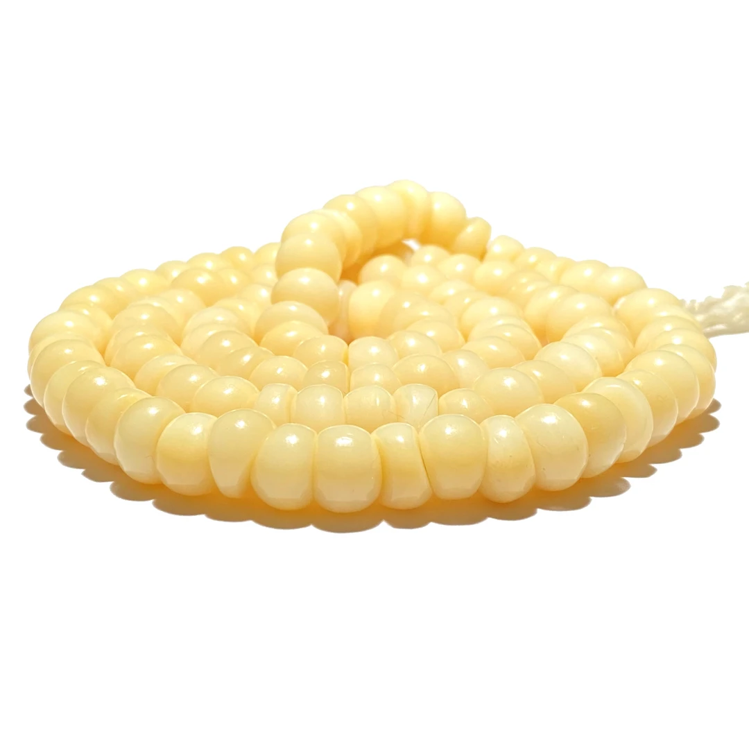 【G69】驼骨奶白料 蒜瓣大肠 长串 尺寸8mm