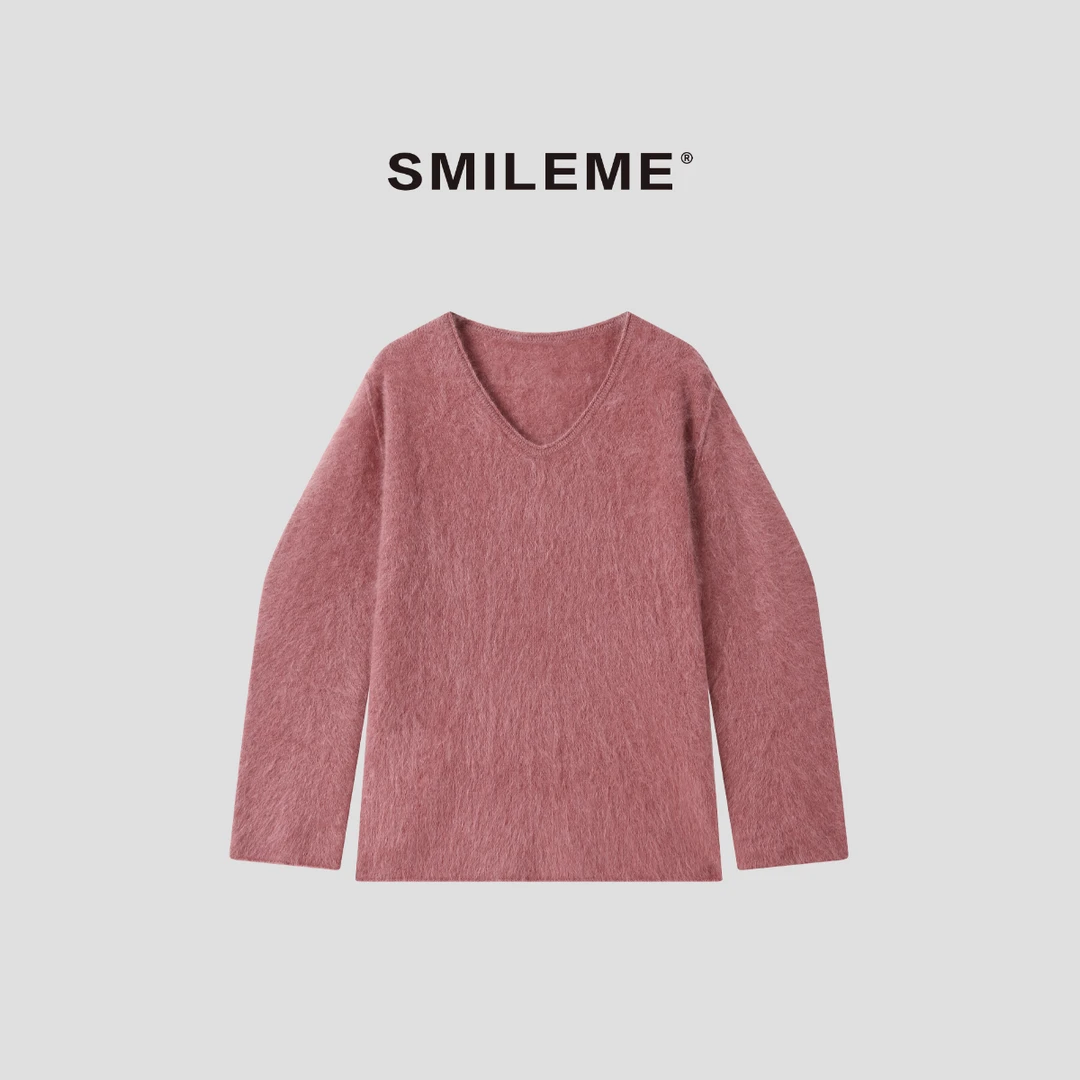 3-SMILEME【云朵之上】“100绵羊毛”温柔毛呢长袖上衣R5376038