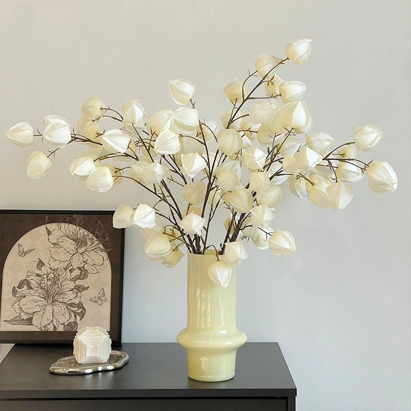 栾树果灯笼果仿真花假花摆设客厅餐桌花卉单支摆放玄关电视柜插花