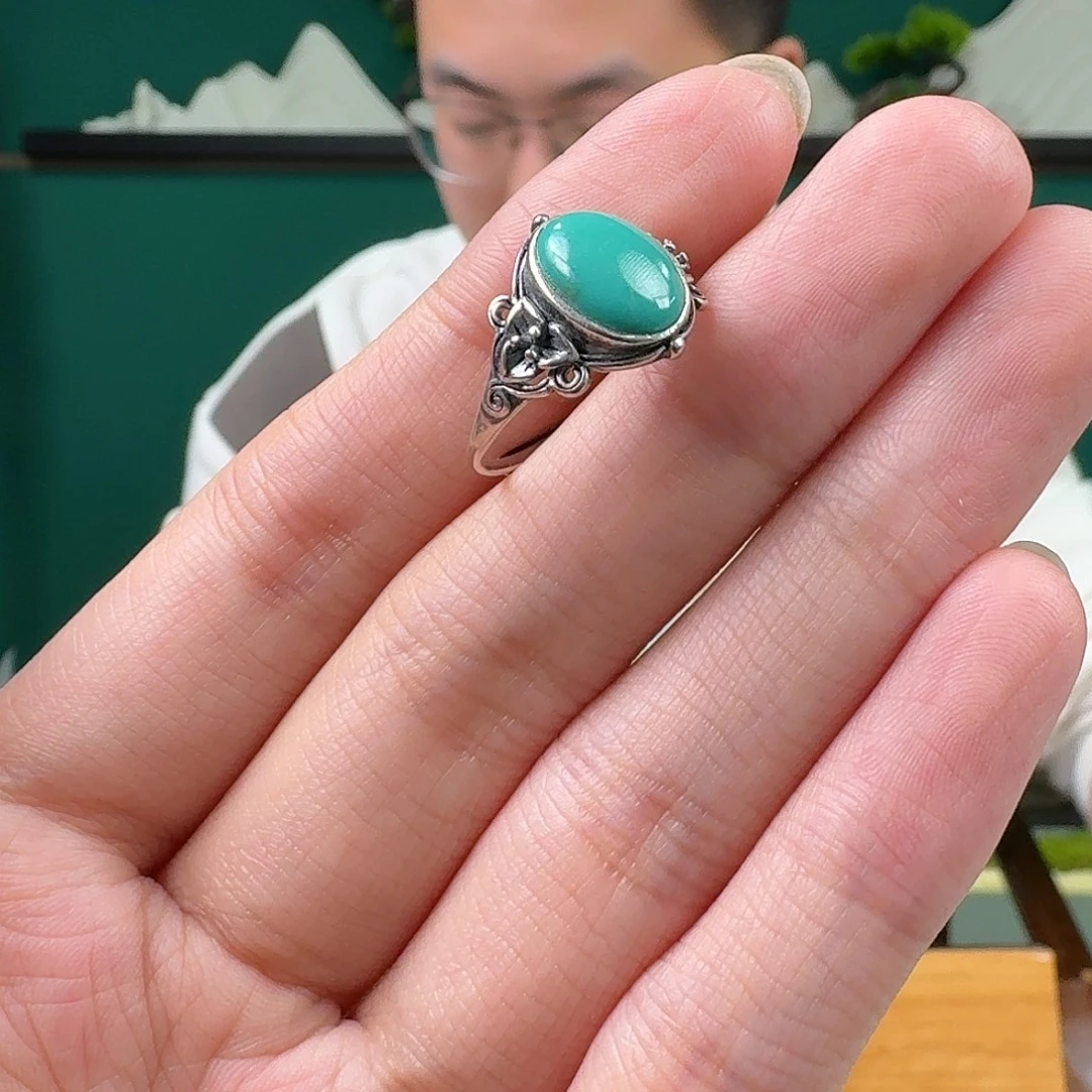 绿松石银S925镶嵌珠宝奇石32