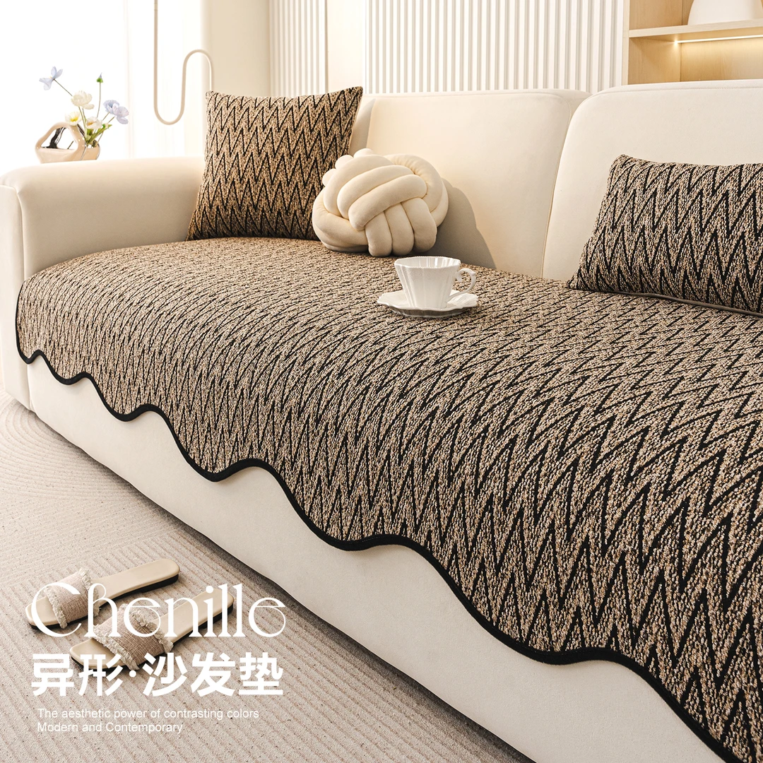 异形中古风沙发垫新款高级感沙发套罩坐垫四季通用固定防滑盖布巾