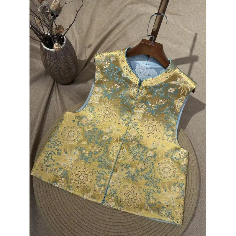 【金凤呈祥】古风精致减龄款名家立领马甲24001