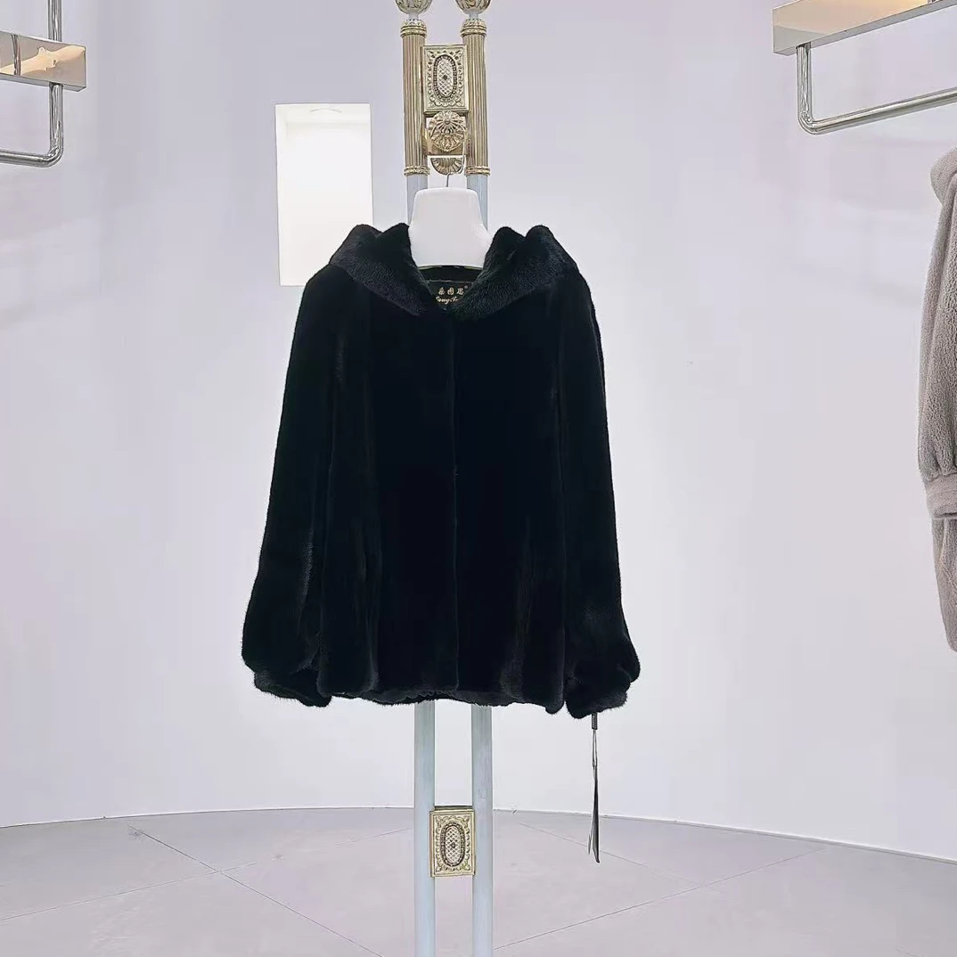 桑图思简约黑色百搭帽(65cm)皮草