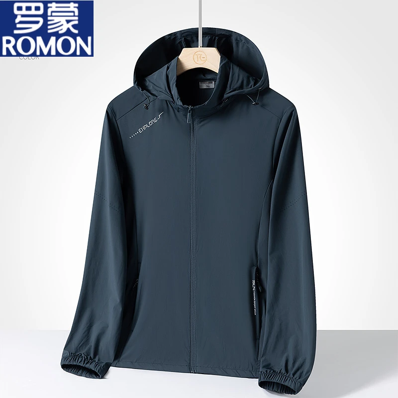 罗蒙冰丝透气皮肤衣防紫外线高级百搭透气洋气冰感防晒夹克外套男
