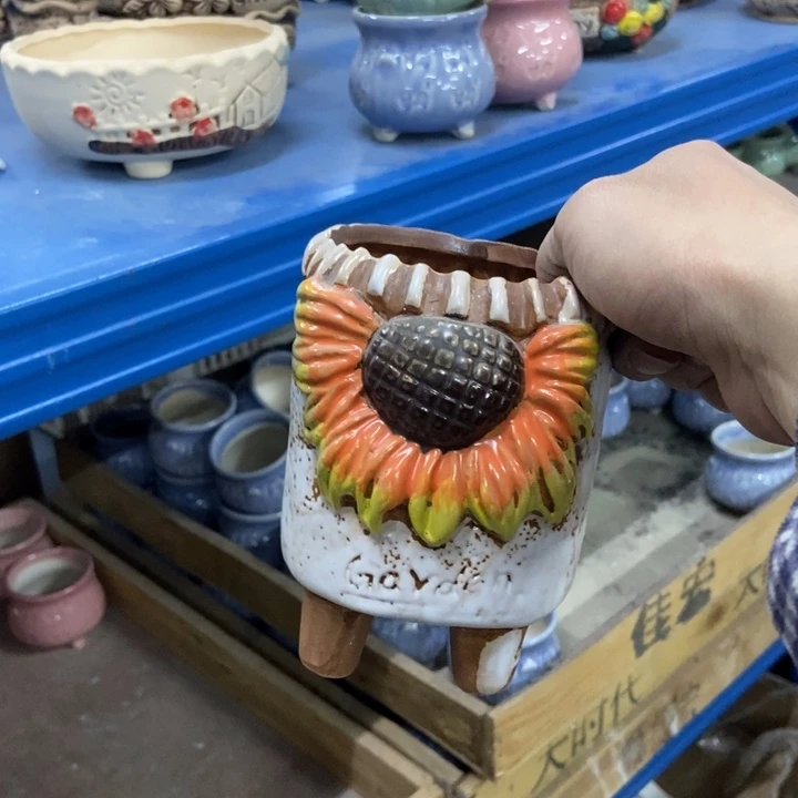 陶瓷花盆单场满9.9发9*13白