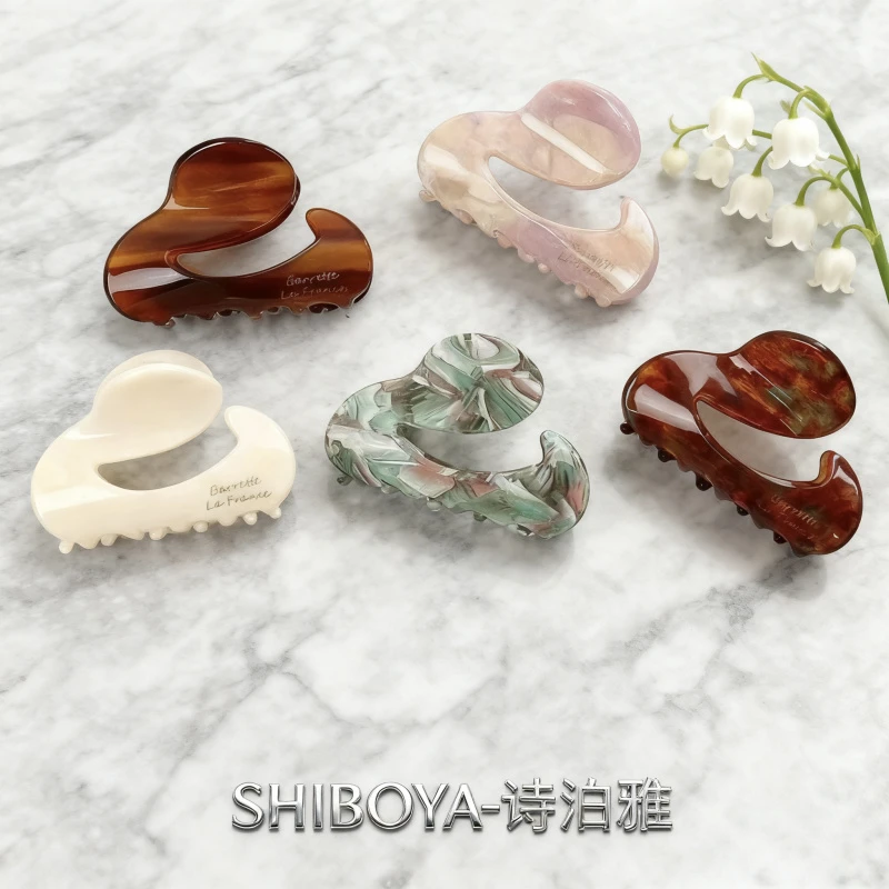 诗泊雅 · 雾缎醋酸艺术抓夹轻奢高定级通透光感发饰