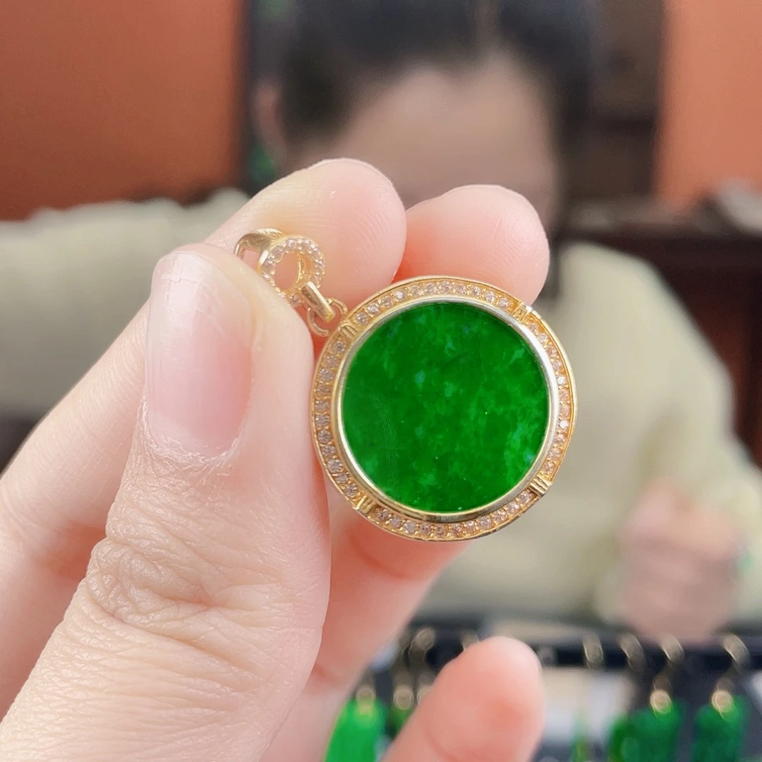 翡翠银S925镶嵌耳饰