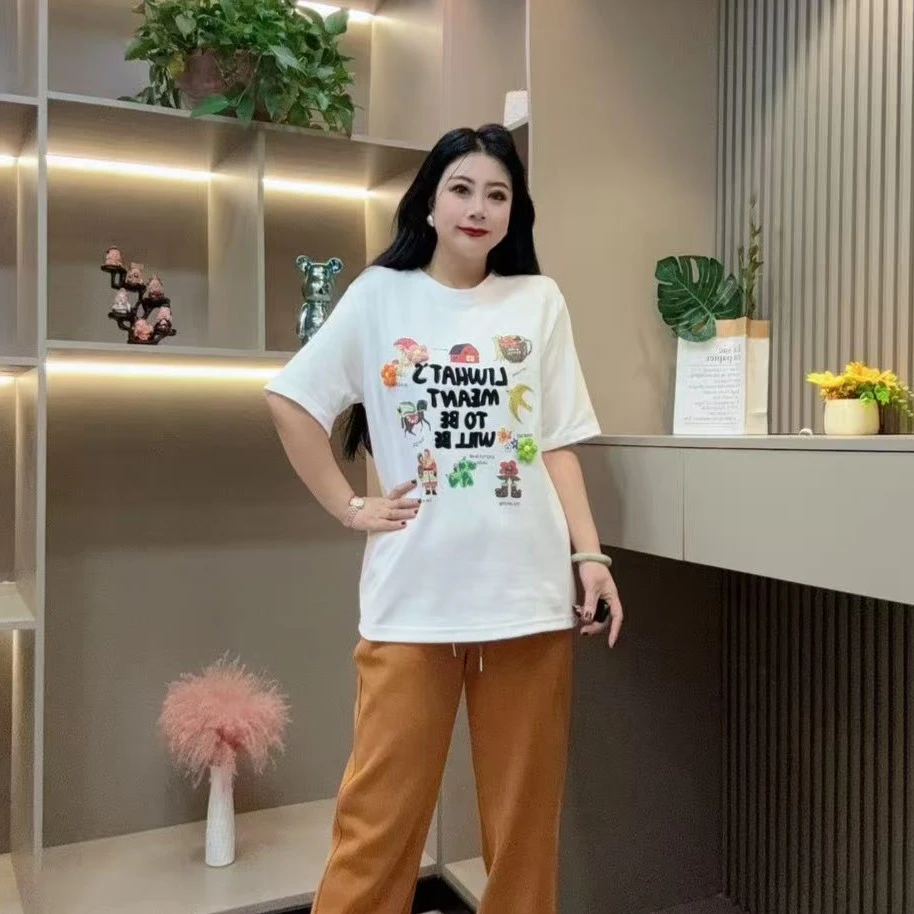 冬季小衫-甜 8516时尚潮流休闲字母印花显瘦款胖MM大码女装新款