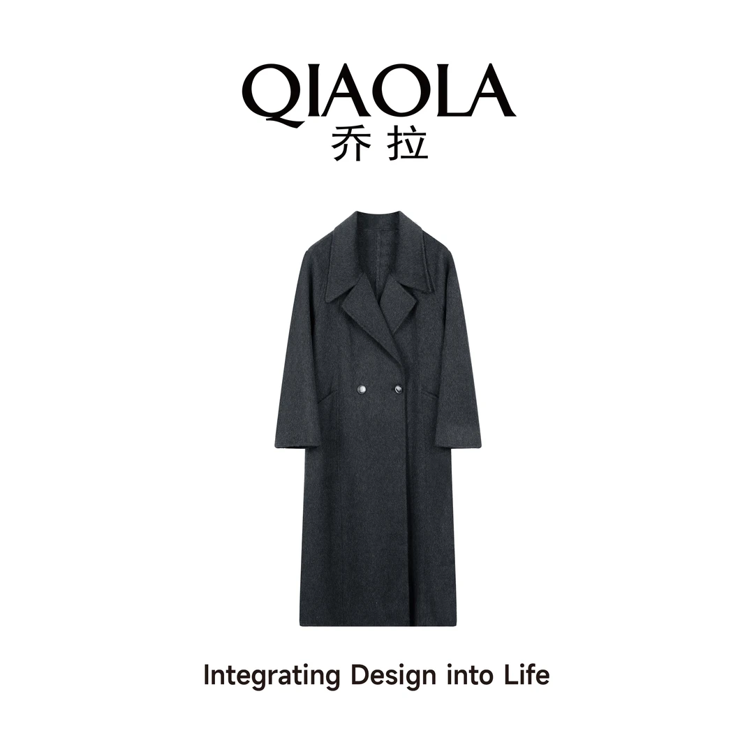 QIAOLA/乔拉【雾都城市】秋冬季双面绵羊毛毛呢保暖大衣外套预售