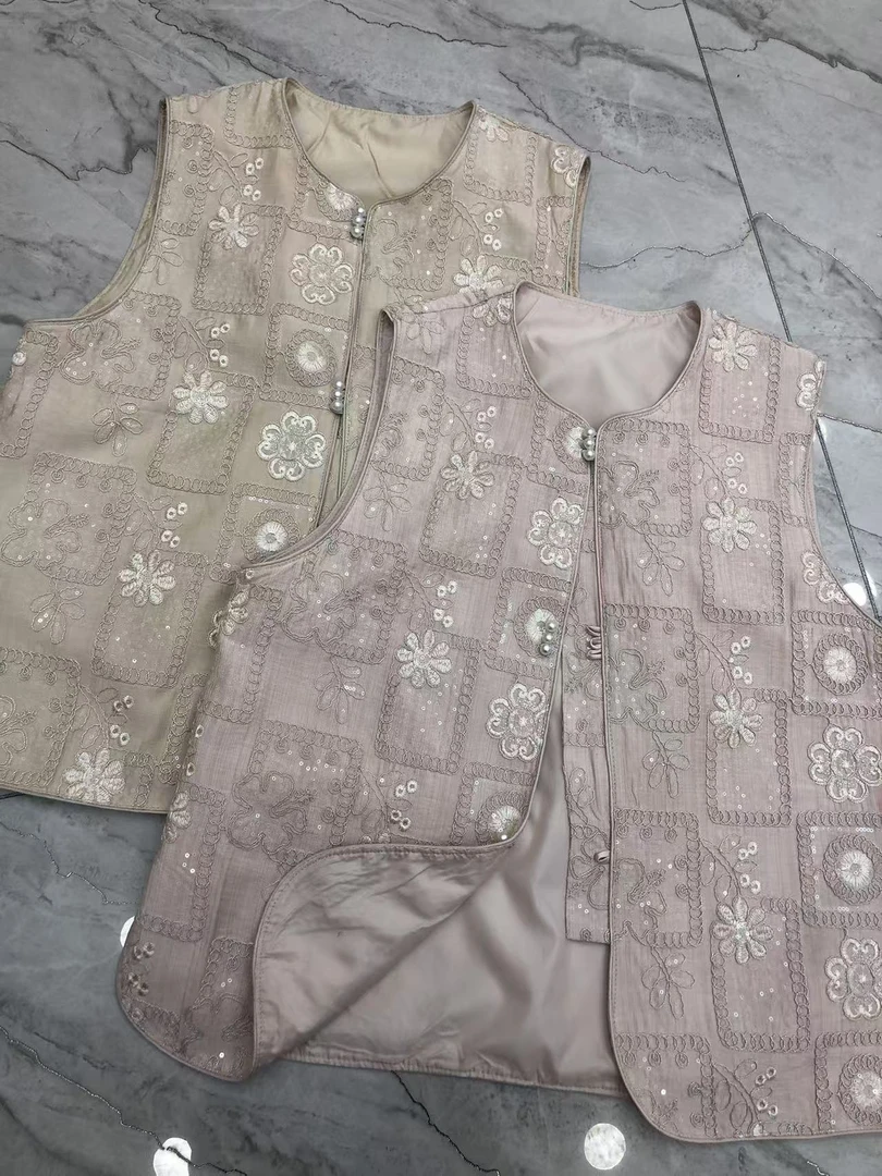 大码定制新中式宽松马甲8028-5