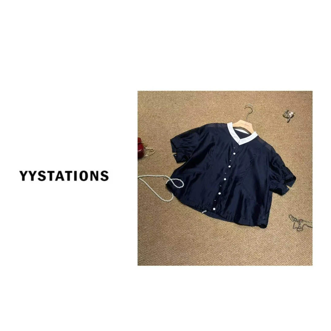 YYSTATIONS 夏季新款休闲短袖短外套上衣-731