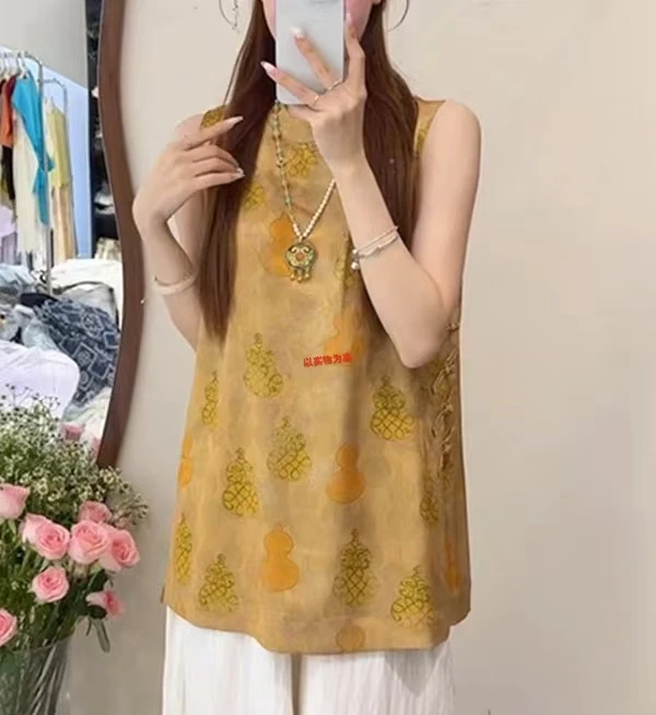 时尚套装休闲风民族风中国风印花网红新中式提花复古25098-25101