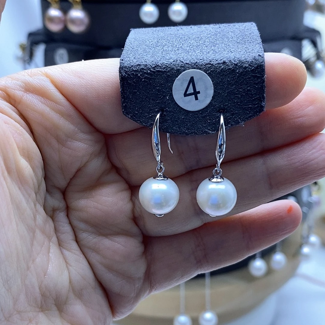 银S925镶嵌淡水珍珠耳饰