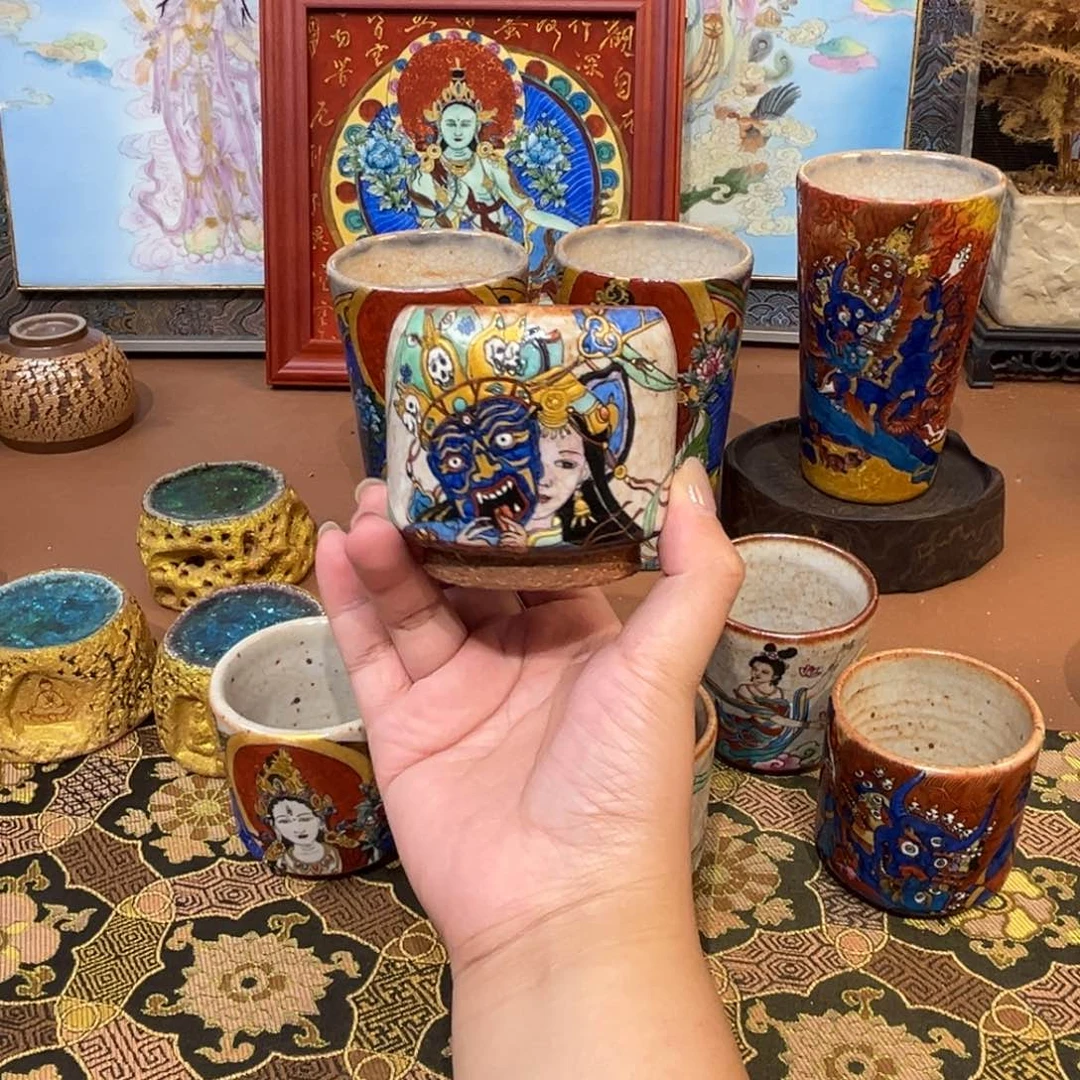 手工手绘扎基拉姆茶杯