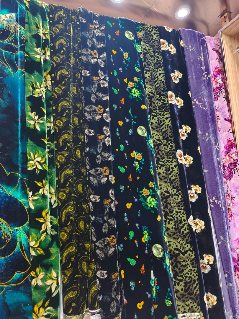 超美桑蚕丝丝绒印花时尚面料