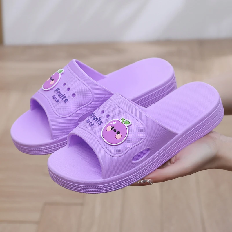夏季凉拖鞋女防滑加厚底坡跟家用浴室洗澡冲凉塑 料居家鞋女拖鞋