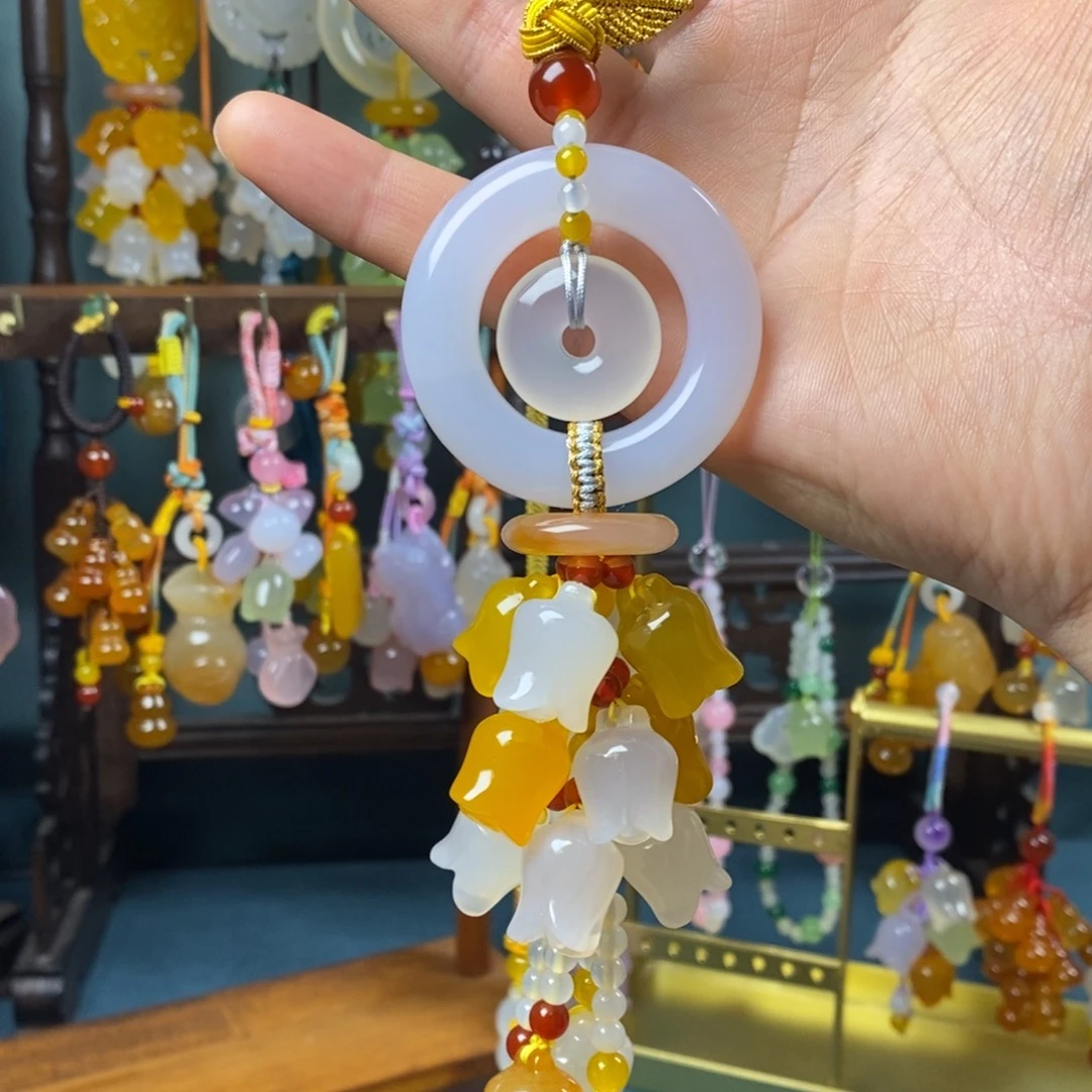 新品子母扣高档车挂饰