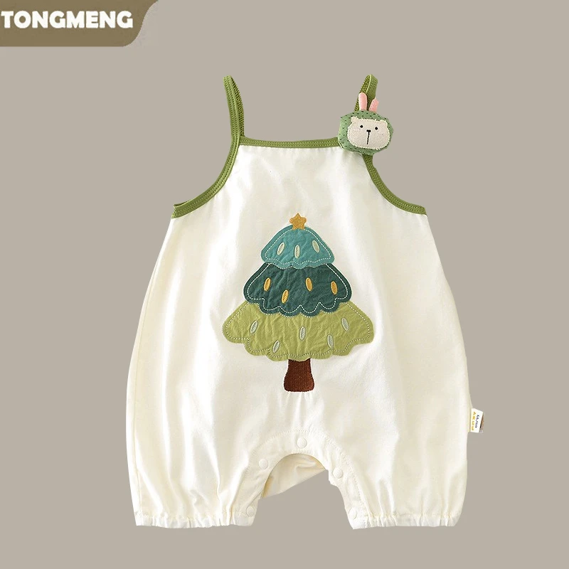 婴儿背心衣服夏季超萌可爱吊带包屁衣男女宝宝哈衣爬服无袖连体衣