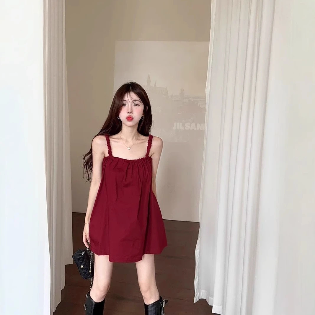 露背蝴蝶结背心吊带女夏季2025新款度假风宽松休闲减龄洋气上衣潮